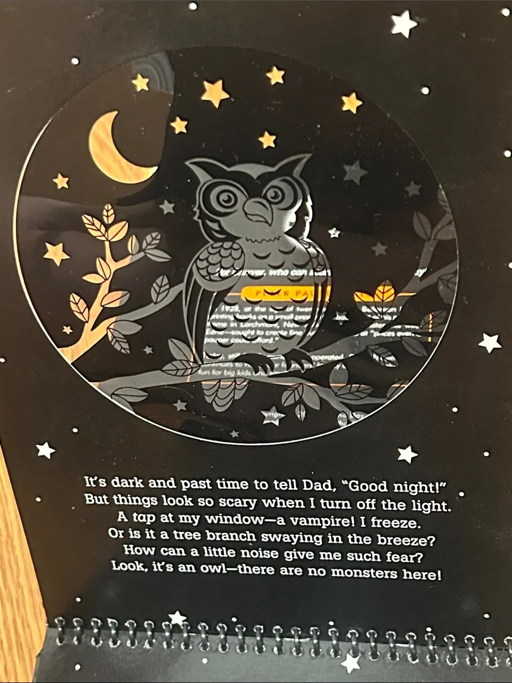 No Monsters Here Bedtime flashlight Shadow Book - Black & Yellow Preowned
